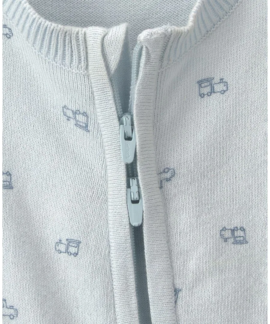 Детский комбинезон с длинным рукавом, 2-way zip Carter's, Blue — фото 3