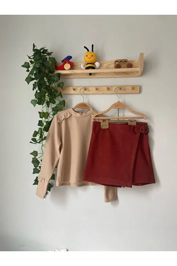 Детский комплект шорт и юбки для девочек с принтом Orng Baby, Burgundy