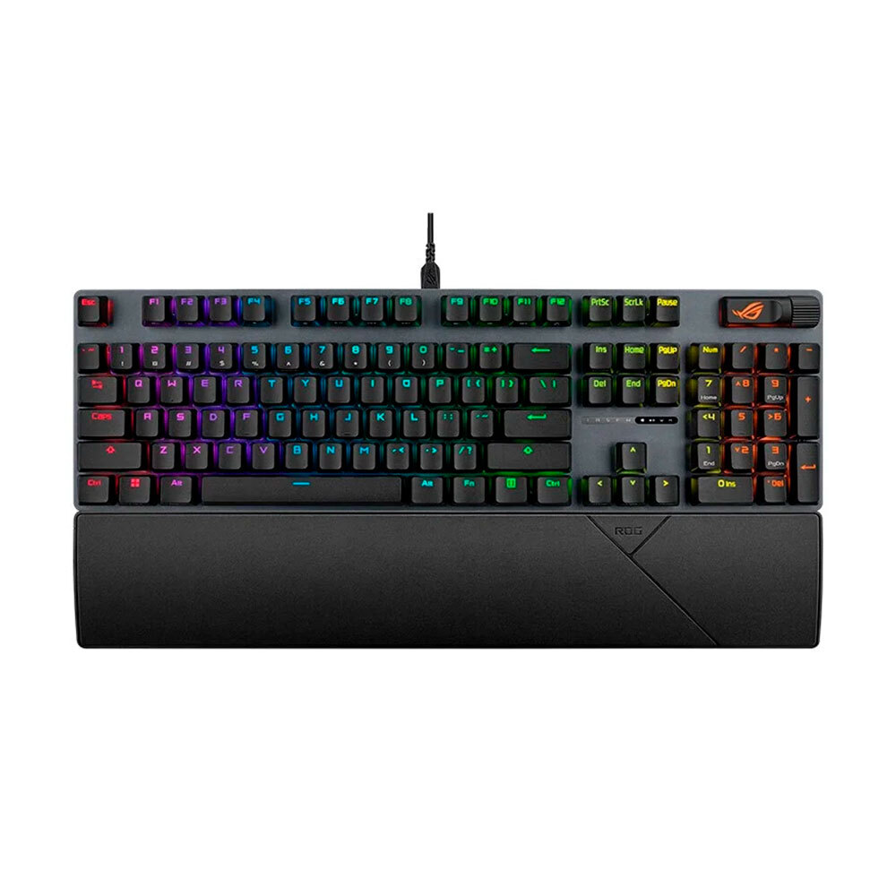 

Клавиатура игровая Asus ROG Strix Scope II, NX Snow white, PBT, черный, английская раскладка