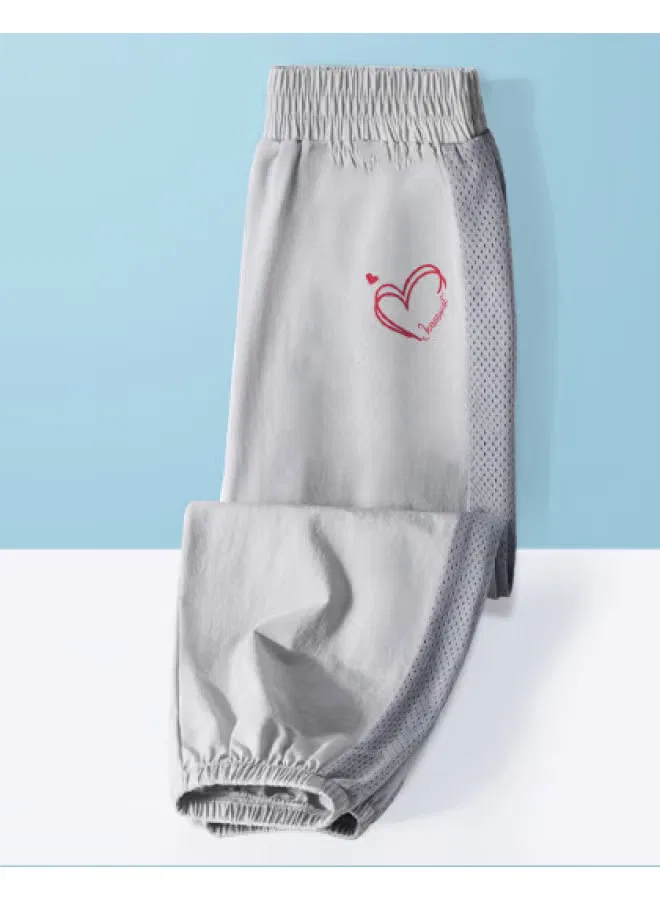 Штаны с принтом сердечек Jeanswest, серый