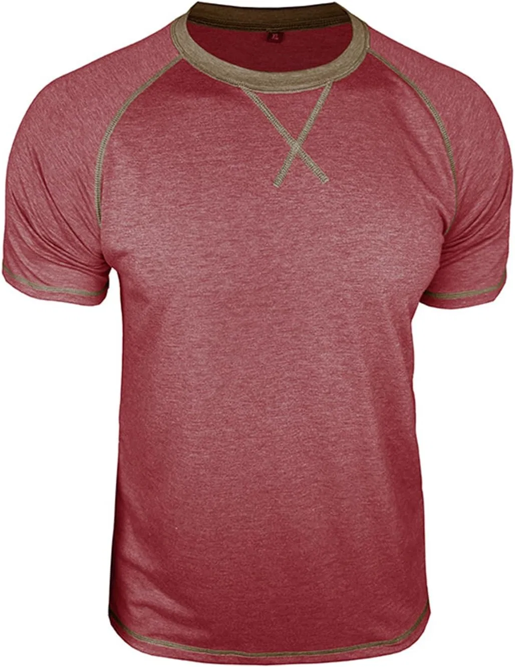 Мужская футболка с цветовым блоком, Lightweight Activewear, Plum Red