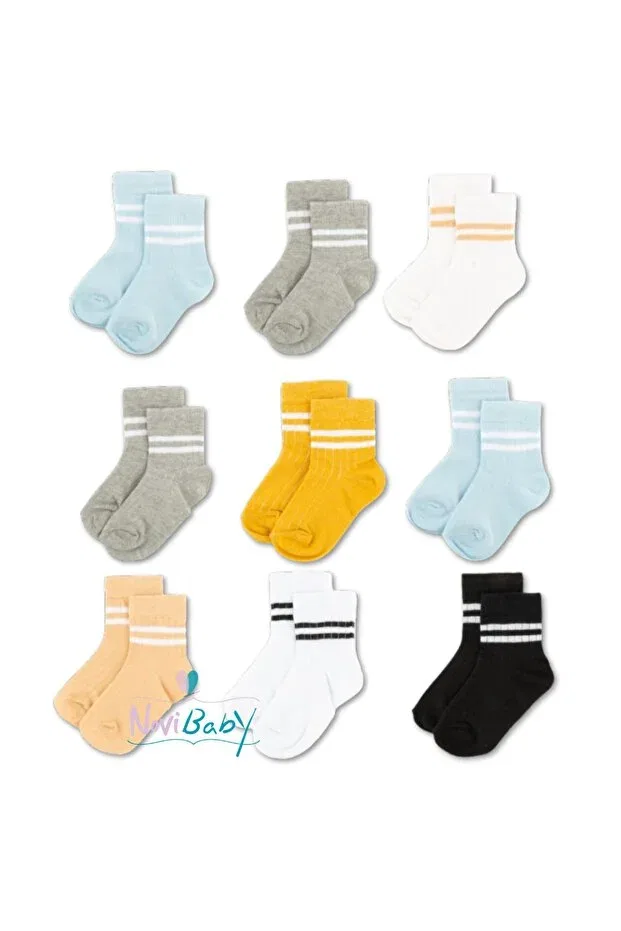 Детские носки с полосками 9 пар Novibaby, Floki