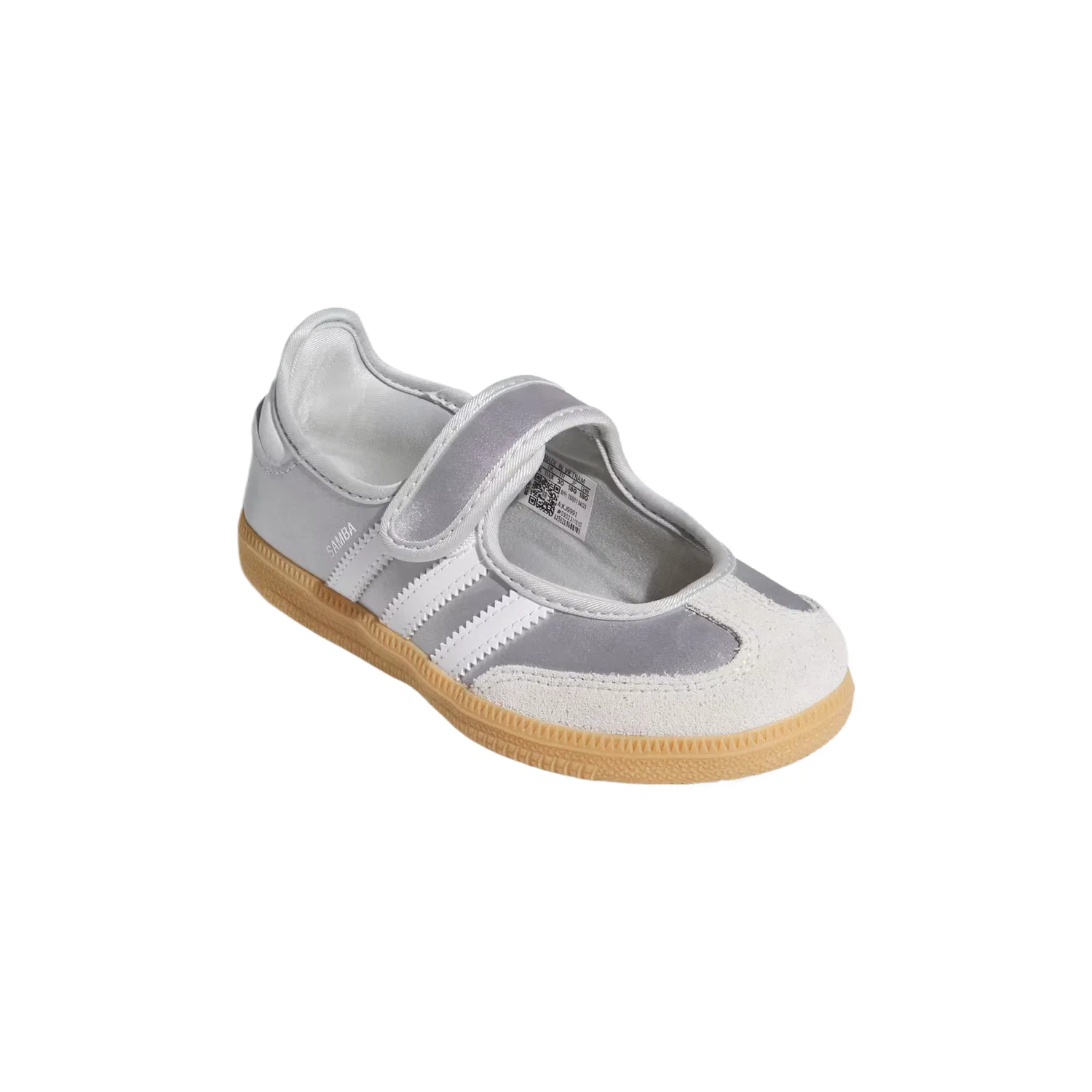 Детские кеды Samba Jane Adidas Originals, Silver Metallic Paint/Cloud White/Rubber Color — фото 4
