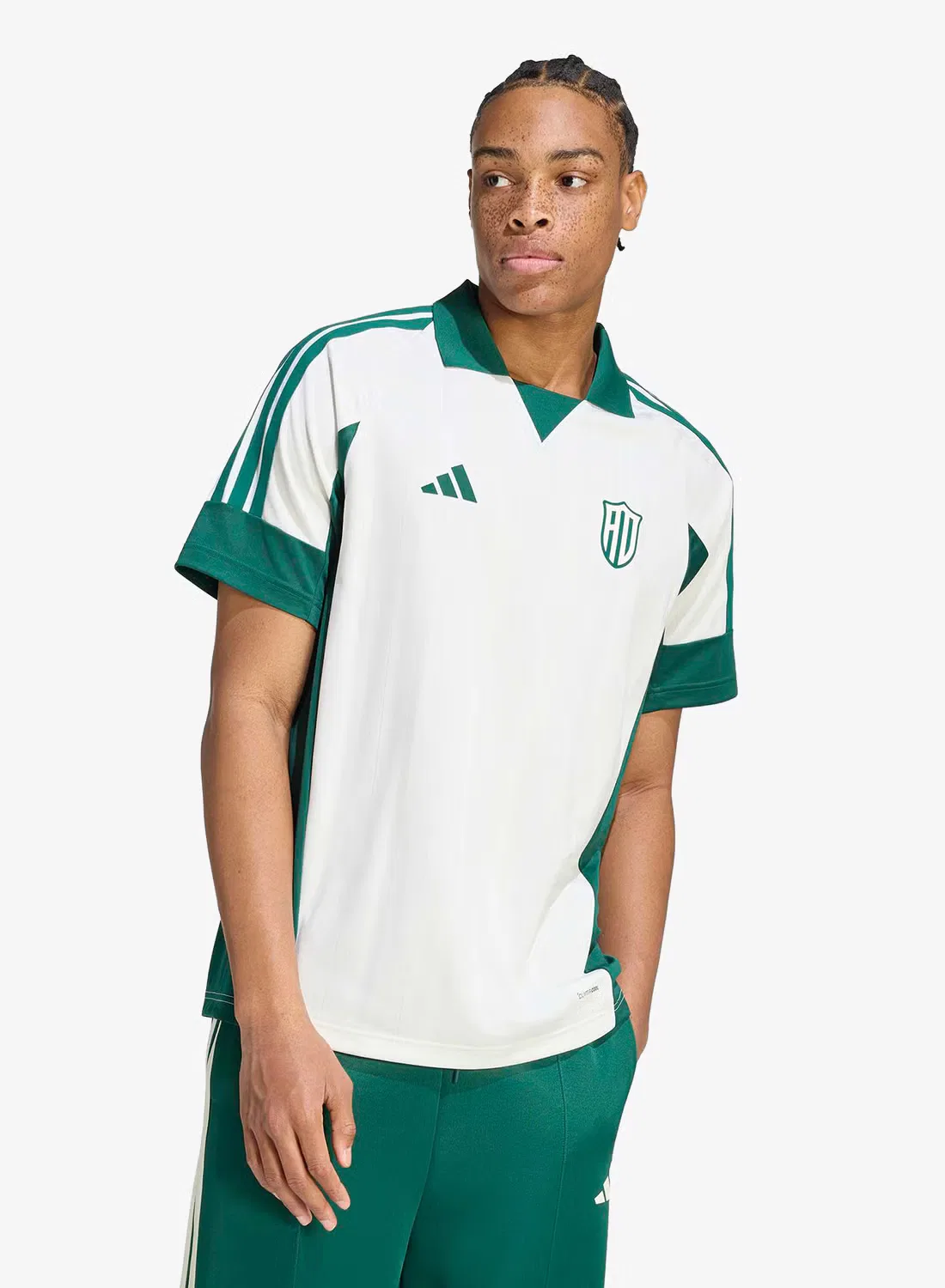 Футболка-поло с графичным принтом Climacool Lux Tiro Crest Adidas, белый