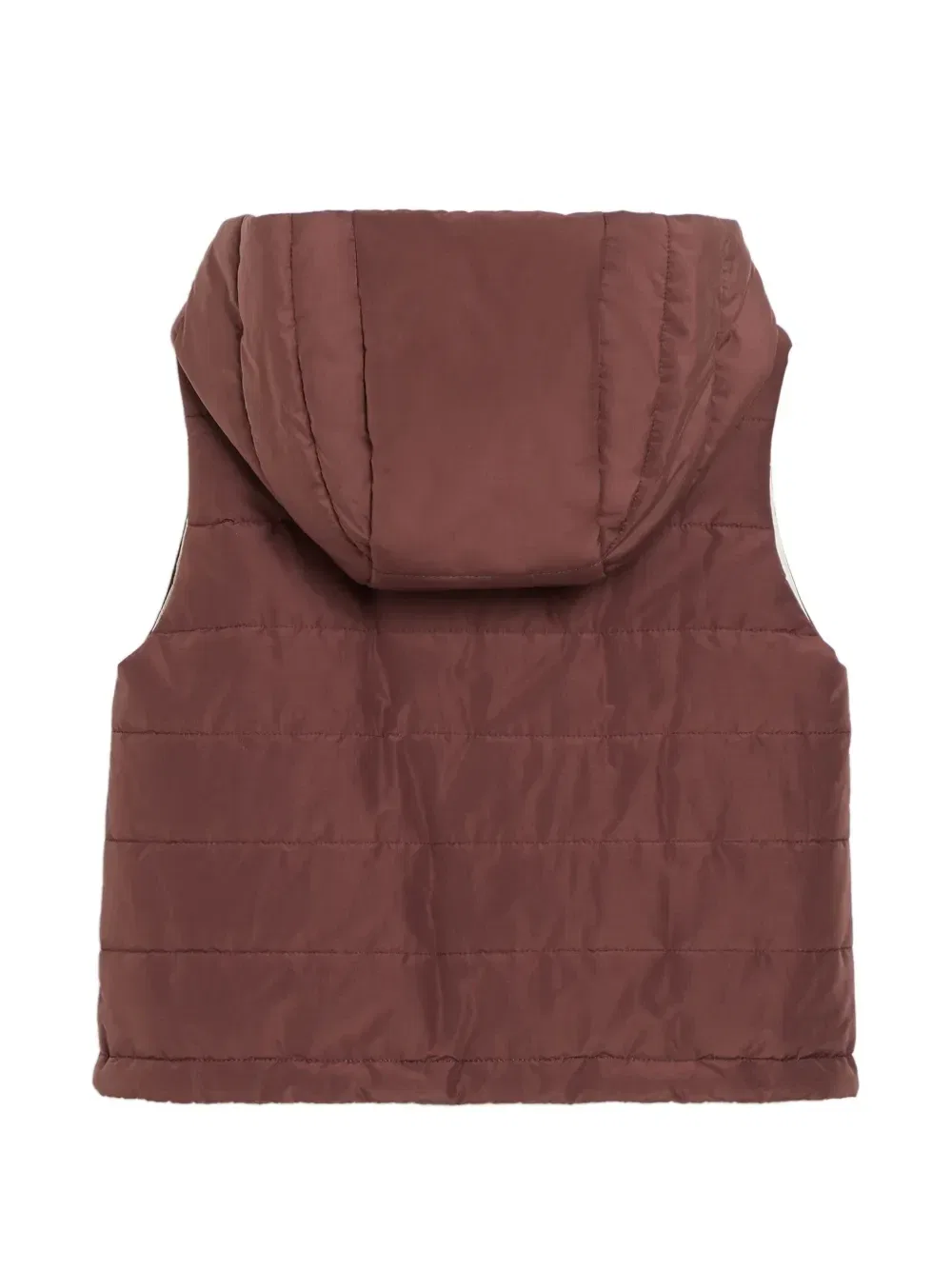 Жилет из тафты с подкладкой Thermore и декором Monili Brunello Cucinelli Kids, красный — фото 2