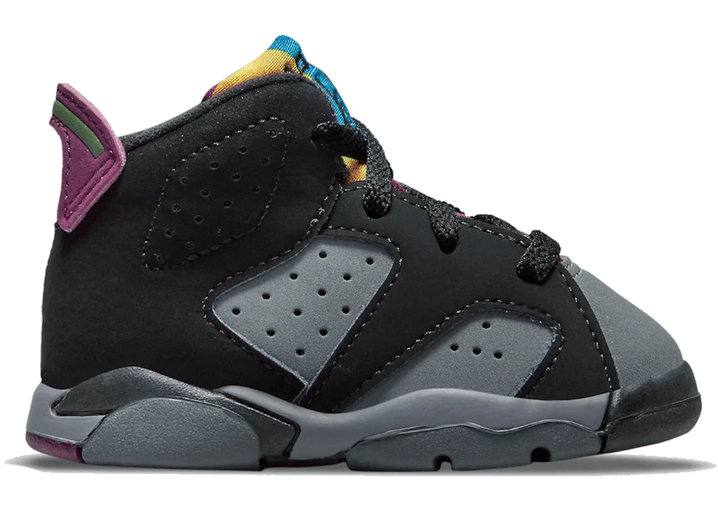 Детские кроссовки с перфорацией Jordan 6 Retro Bordeaux Jordan, Black/Light Graphite-Dark Grey-Bordeaux