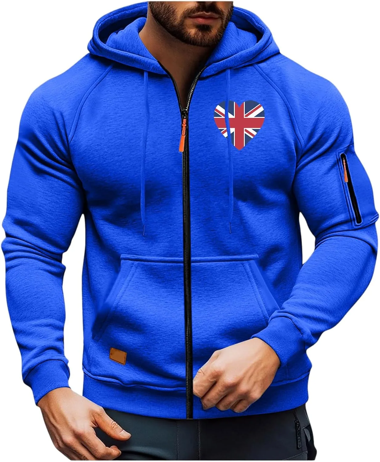 

Толстовка с капюшоном Tactical для мужчин, Zip Up, с патриотичным принтом HUEAHDOU