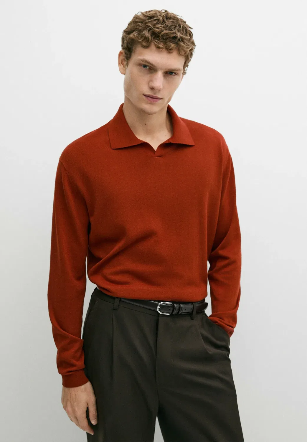 Рубашка поло Massimo Dutti, Mottled Orange
