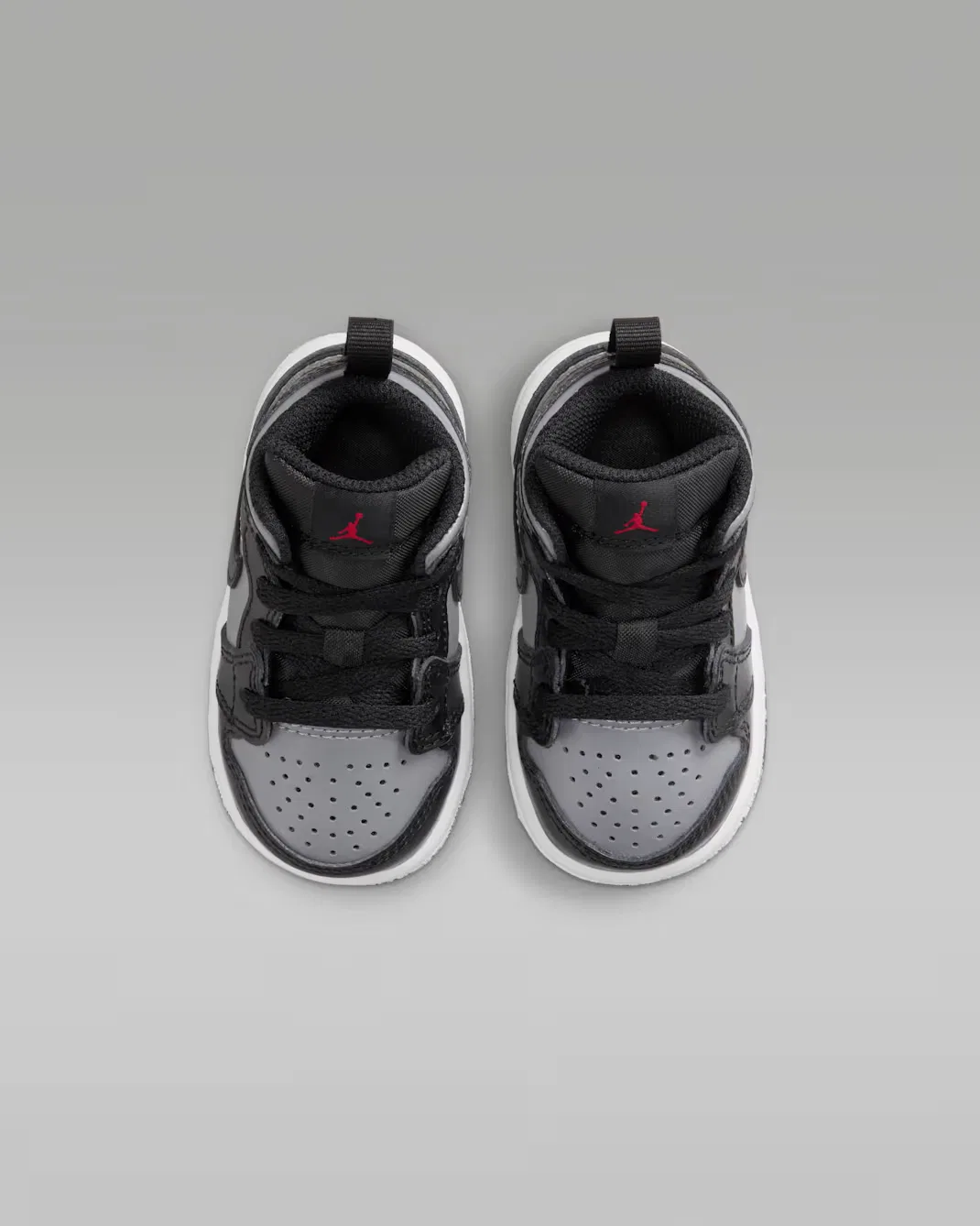 Обувь для младенцев/малышей Jordan 1 Mid, Black/Particle Grey/White/Gym Red — фото 4