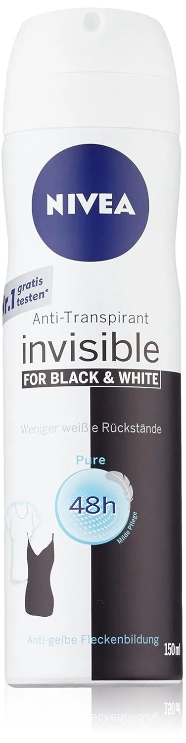 Антиперспирант-спрей NIVEA Invisible для черного и белого, 48ч, 300 мл, 2 шт
