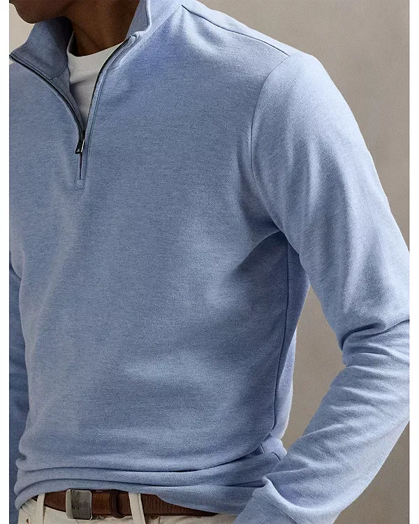 Мужской джемпер с воротником-стойкой Polo Ralph Lauren, синий — фото 4