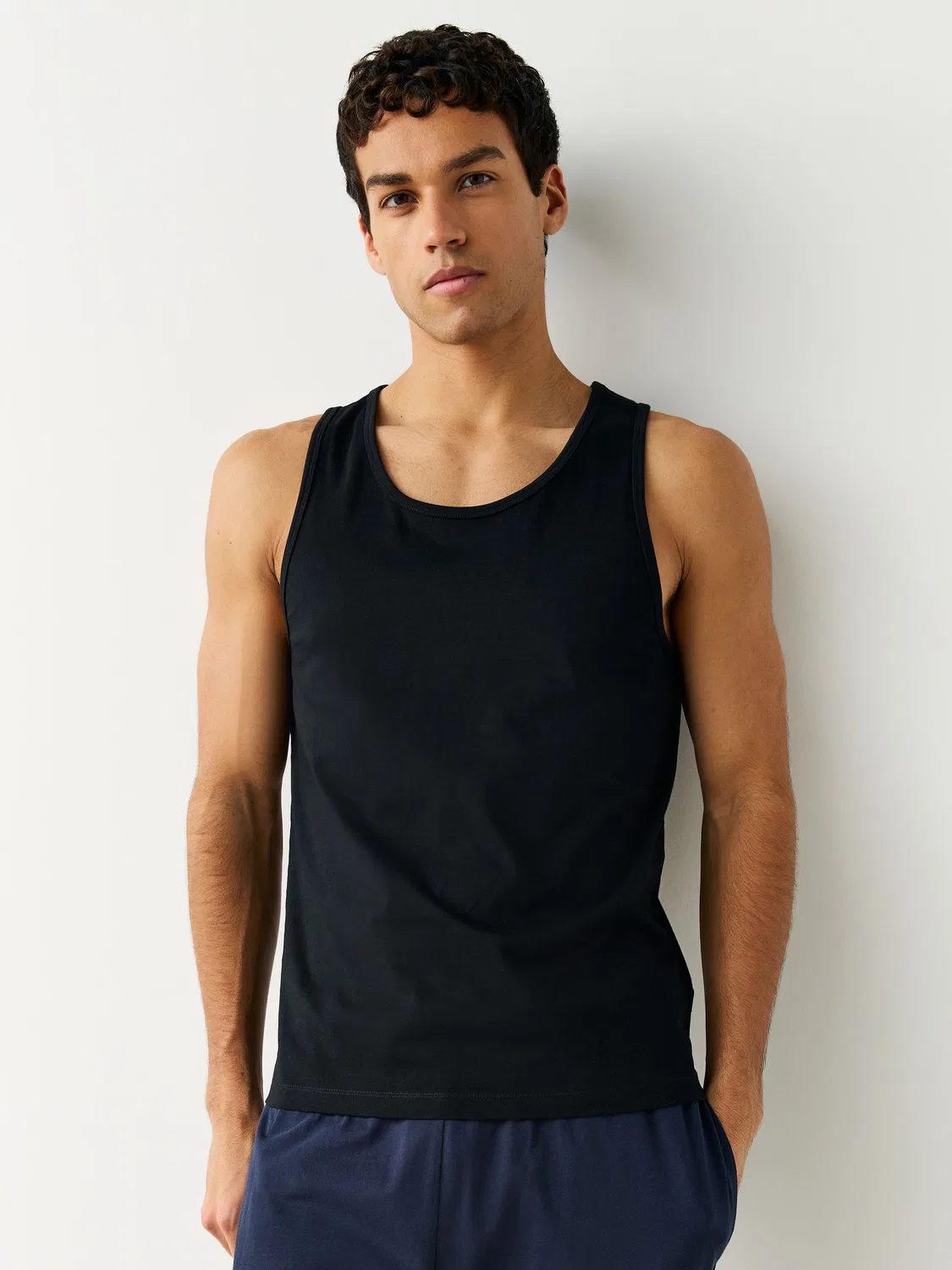 Майка Slim Fit из 100% хлопка 2 шт Next, черный — фото 2