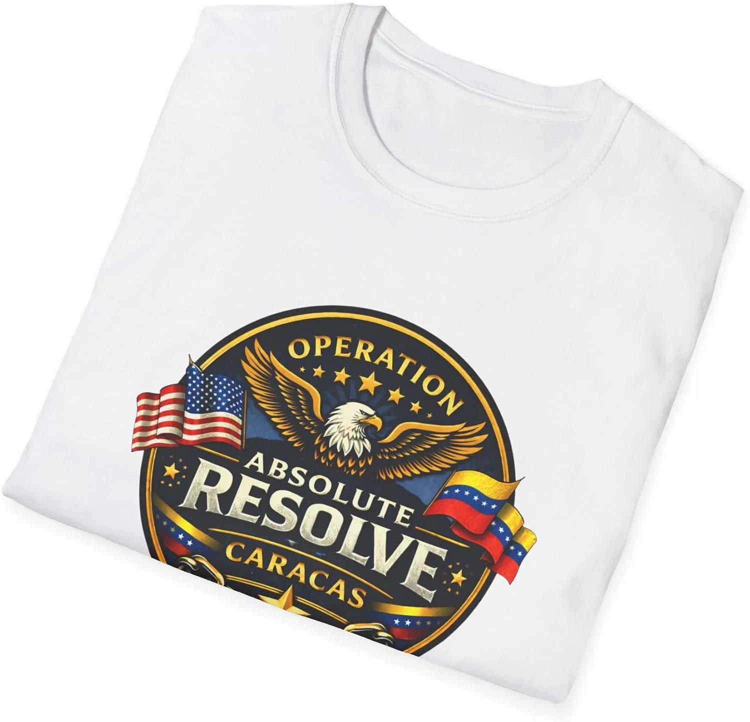 Футболка с принтом Operation Absolute Resolve Gildan 64000, White — фото 4