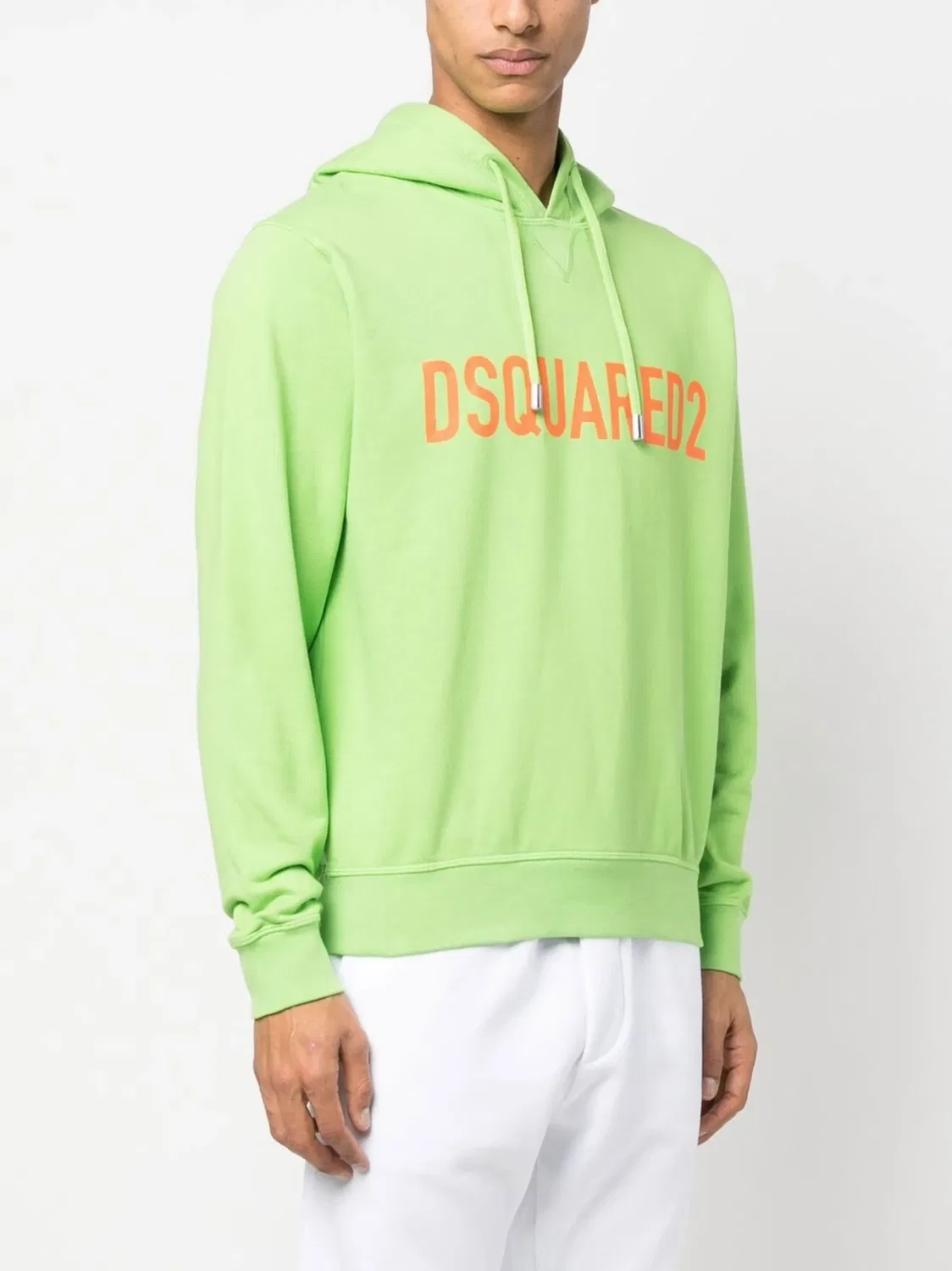 Худи с логотипом из хлопка лаймового цвета DSQUARED2, лаймовый/мандариновый — фото 4