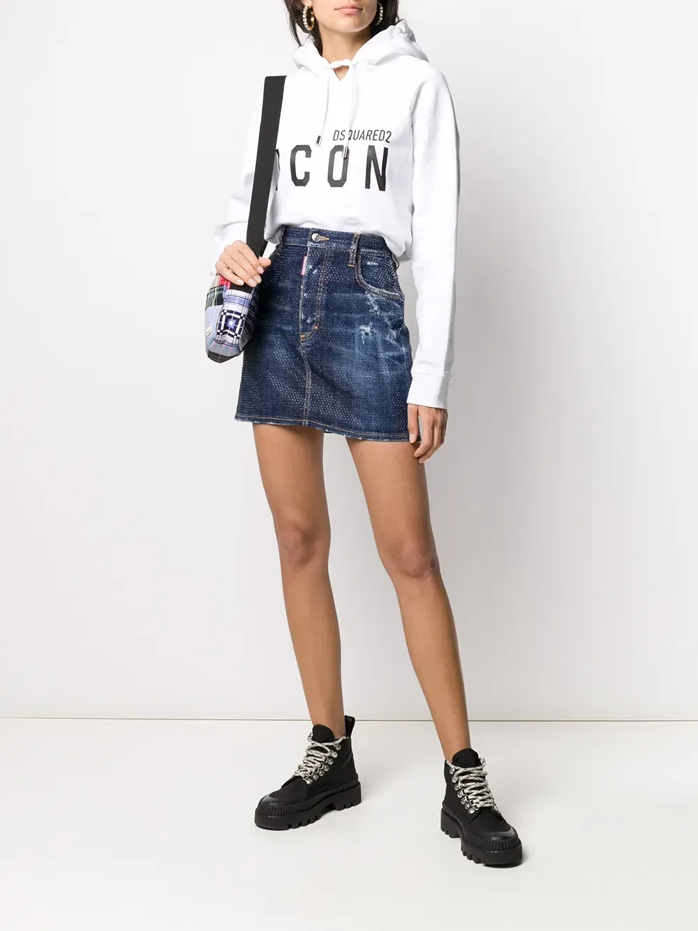 Худи Icon с принтом Dsquared2, белый — фото 2