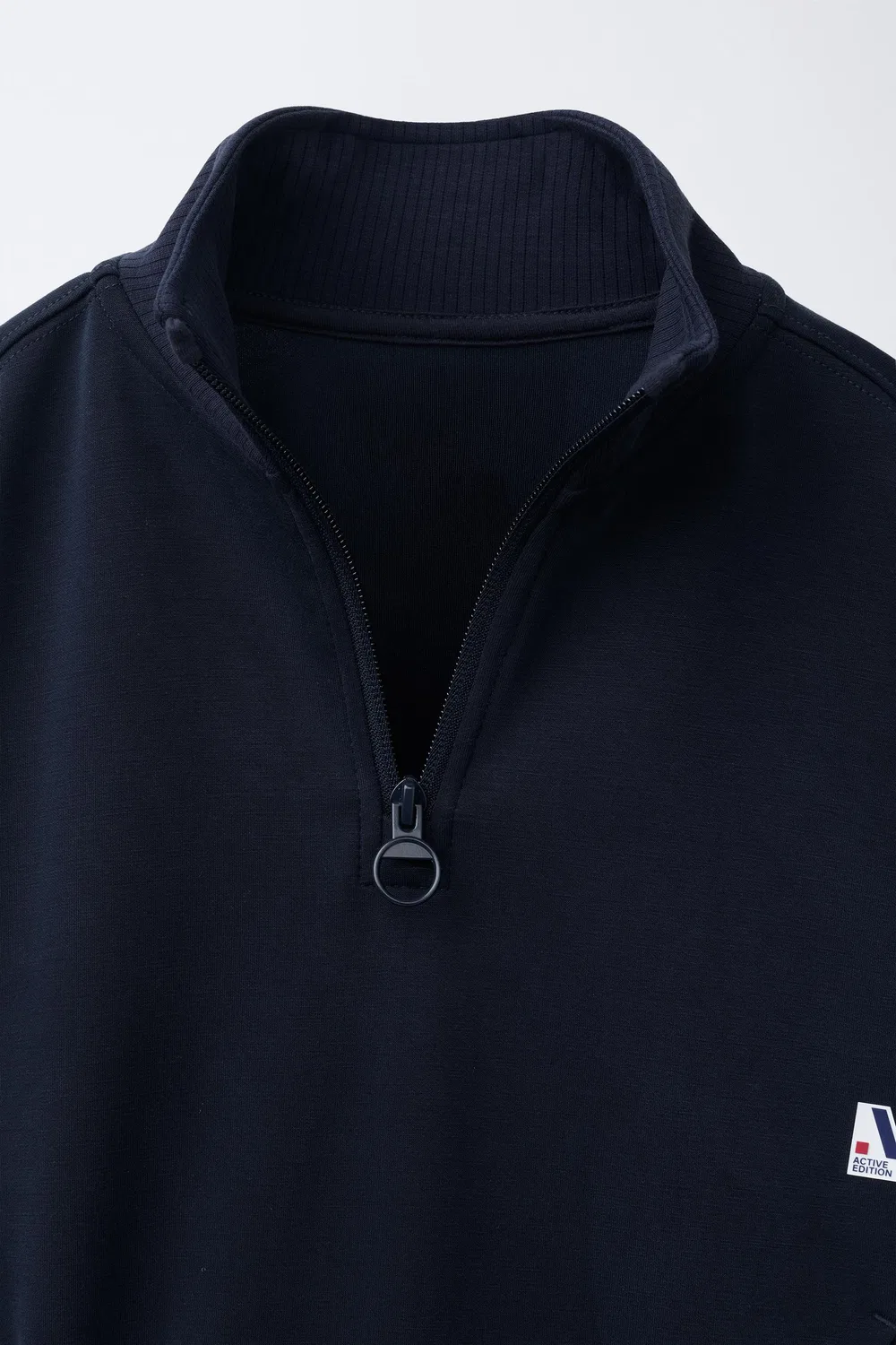 Толстовка с высоким воротником в стиле колор-блок ZARA, Navy blue — фото 3