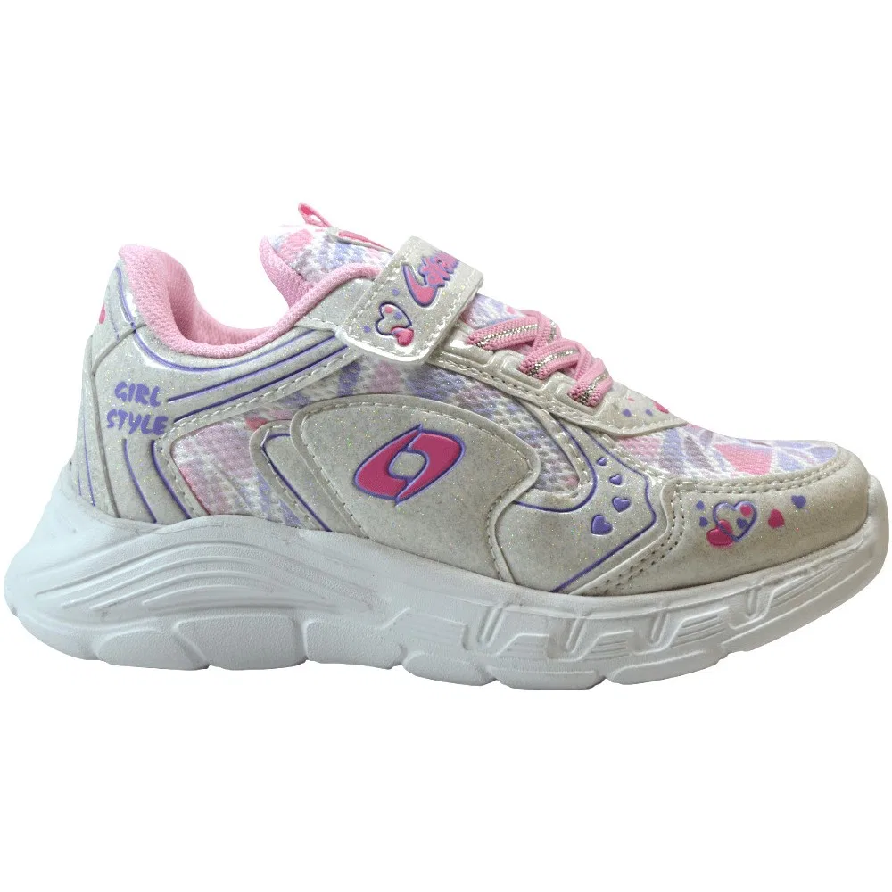 Детские спортивные кроссовки для девочек с липучками Anatomik LF.2024, Grey Pink Onlo Ayakkabı — фото 2