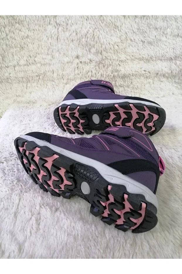 Детские ботинки для девочек с принтом Özgür Kids, Purple Pink — фото 4