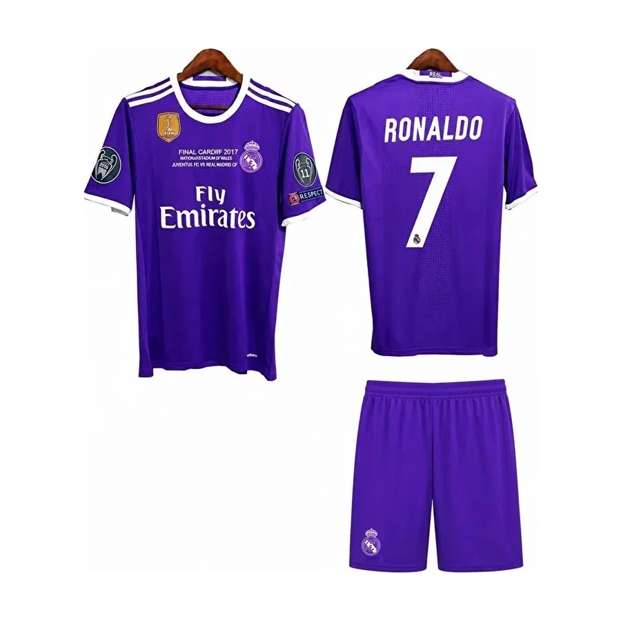 Детский свитшот Real Madrid 2017 Cardiff Şampiyonlar Ligi Finali Cristiano Ronaldo, Фиолетовый Breathless