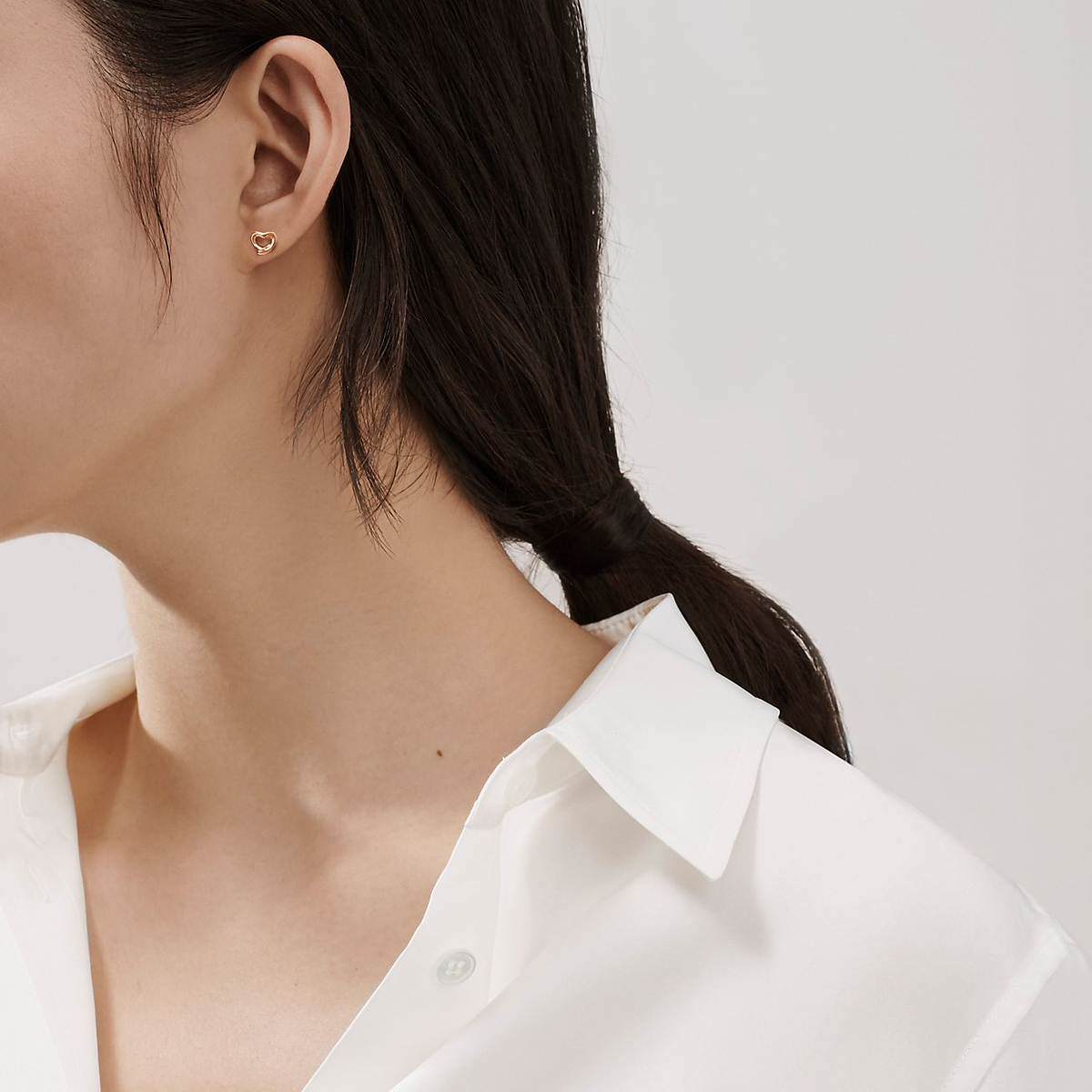 Серьги Tiffany & Co. Elsa Peretti Open Heart, розовое золото — фото 4