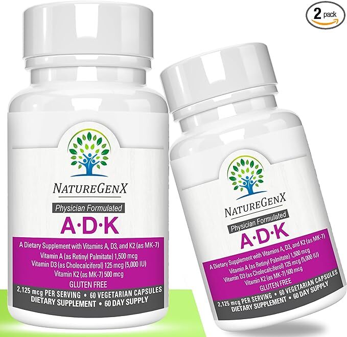 

Витаминная добавка NatureGenX ADK (3-в-1) Витамин A, 60 шт. (в упаковке 2 шт.)