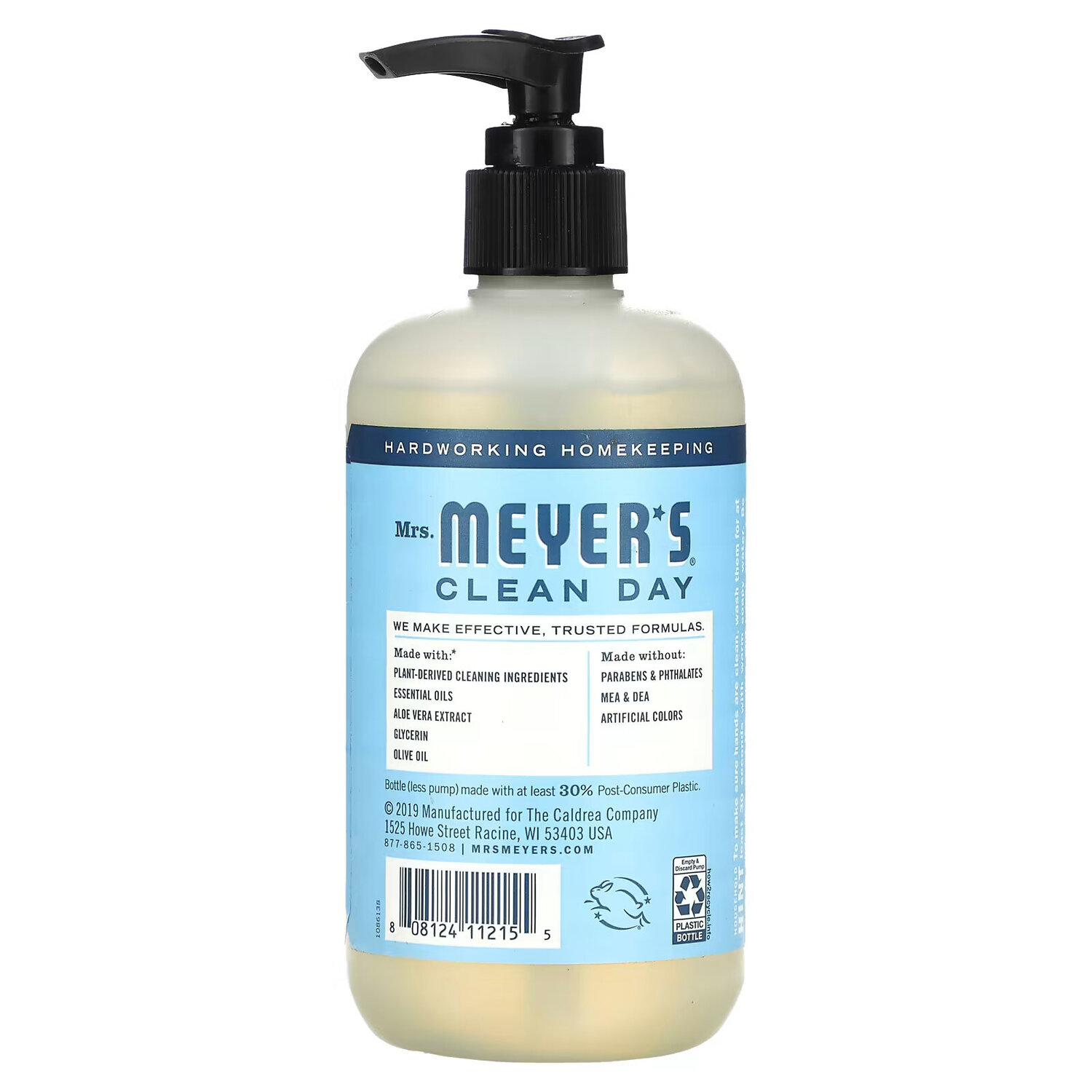 Mrs. Meyers Clean Day, Мыло для рук, дождевая вода, 370 мл (12,5 жидк. Унции) — фото 4