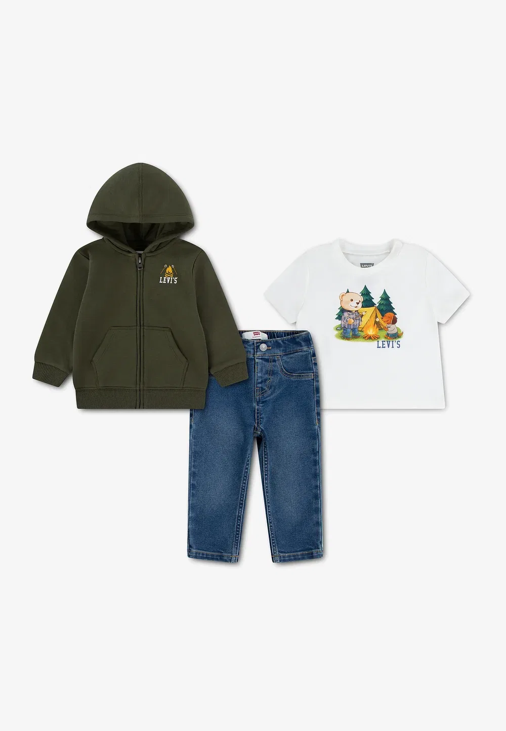 Комплект из 3 предметов: худи fz и футболка с принтом Levi'S, Olive Night