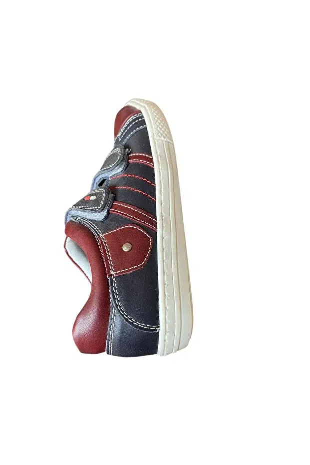 Детские туфли для мальчиков на низком каблуке Bayrak, Navy Blue Burgundy — фото 3
