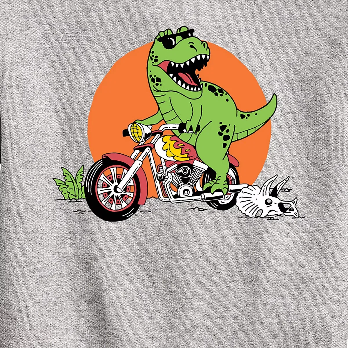 Детский свитшот с принтом Trex Motorcycle Instant Message, Natural — фото 2