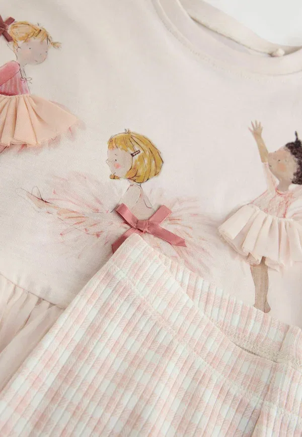 Комплект из топа и леггинсов с принтом Next, Pink Ballerina, розовый — фото 2