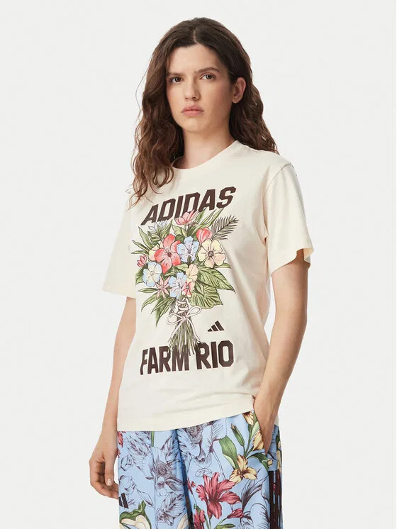 Футболка regular fit Fram Rio Graphic Adidas, кремовый
