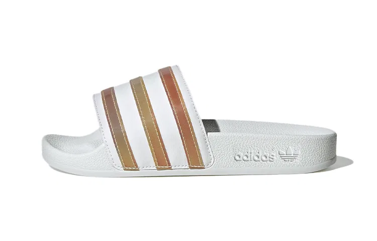 Детские шлепанцы с принтом Adidas Adilette Slide J, White Multi-Color