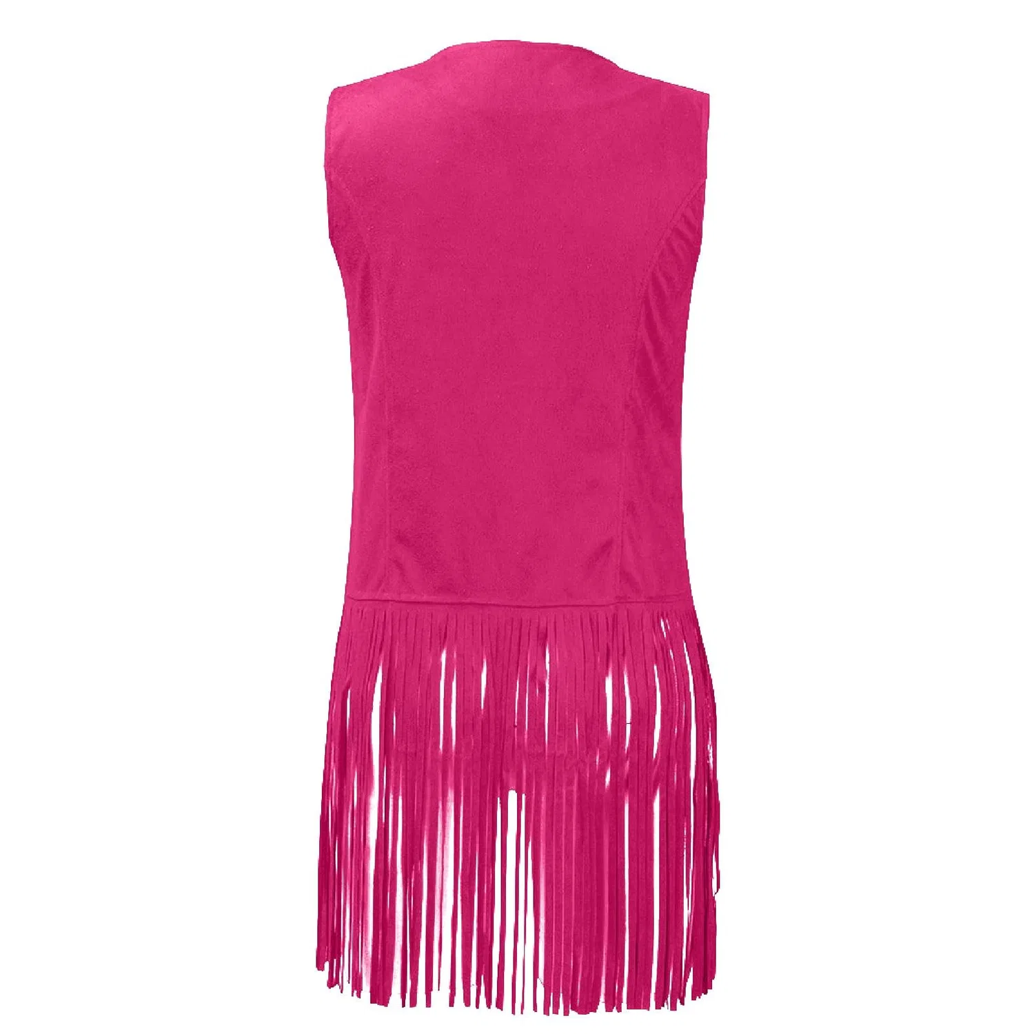 Женский жилет без рукавов с бахромой Western Vintage, Z11 Hot Pink — фото 4