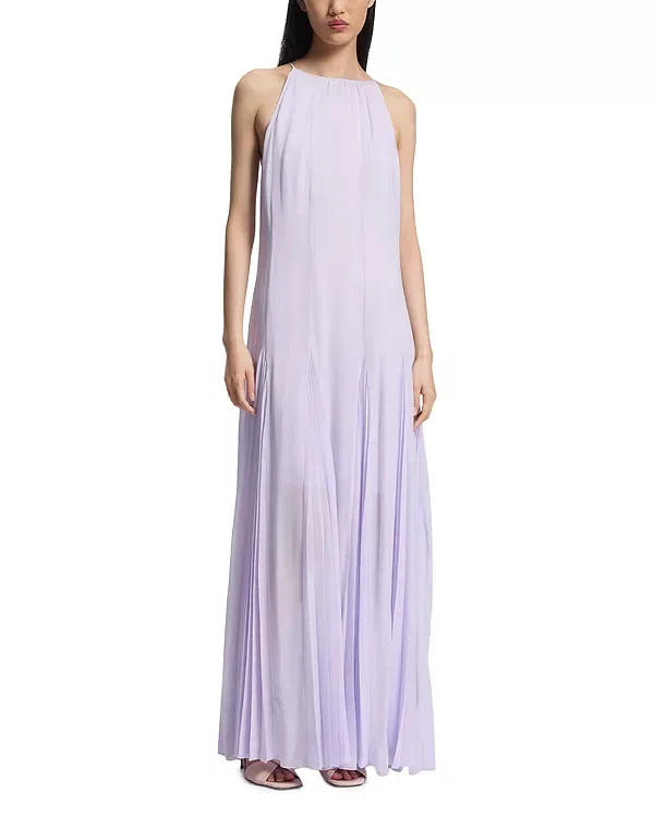 Женское платье-макси с плиссированными вставками Davora Plissé Insert Maxi Dress Boss, Lavendar Tide