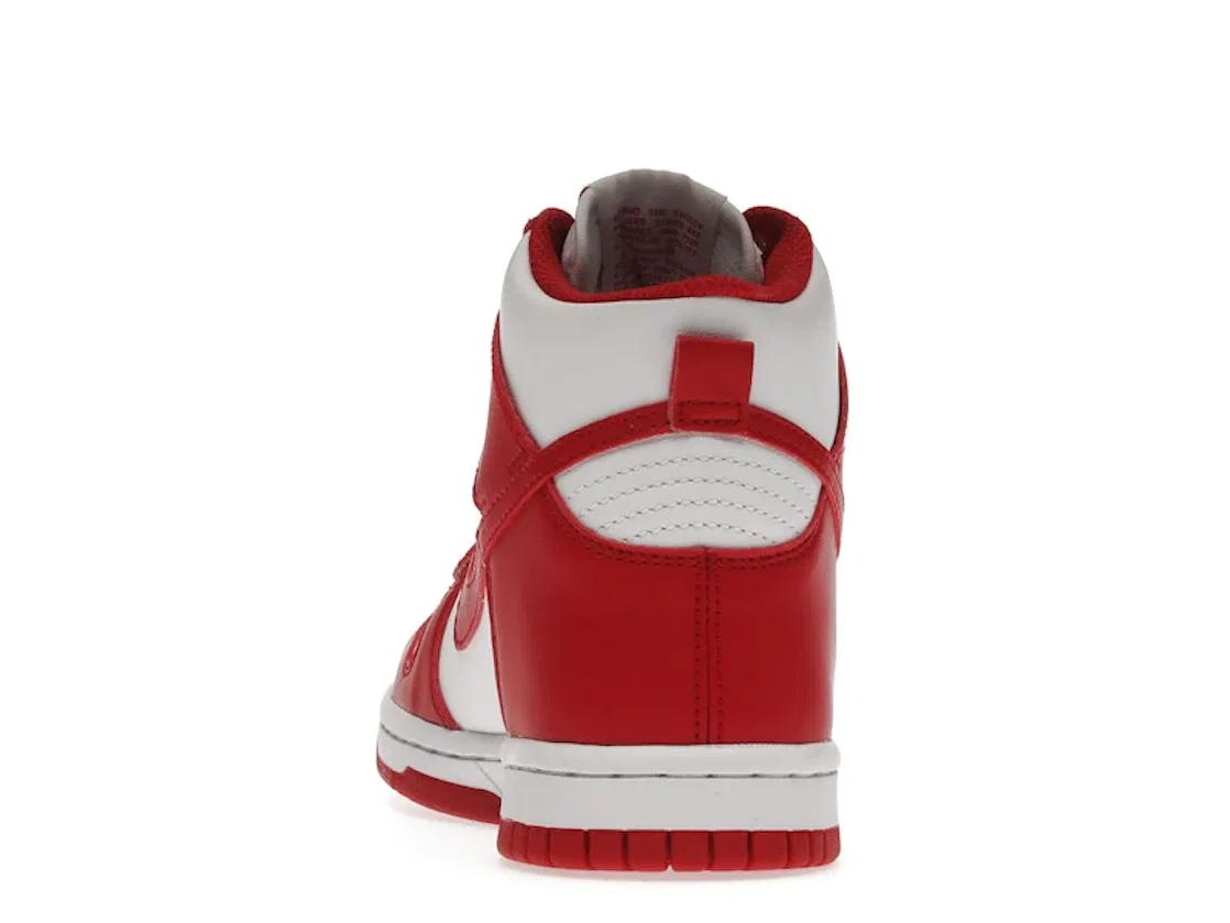 Детские кроссовки высокие с белой подошвой Nike Dunk High, White/University Red — фото 4