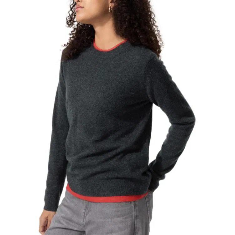 Женский кашемировый свитер с круглым вырезом Dark Gray, UNIQLO