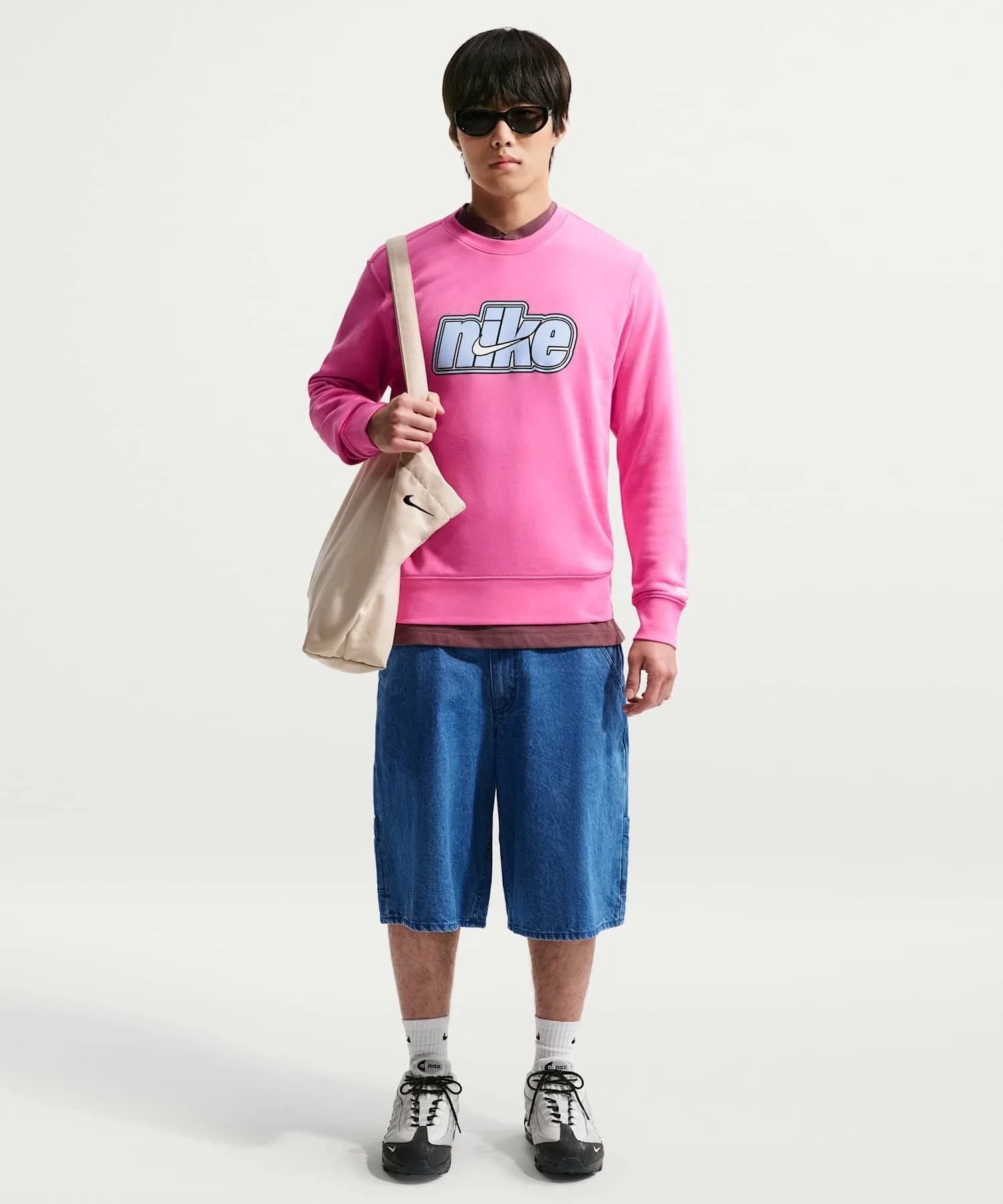 Мужская толстовка Nike Sportswear Club с круглым вырезом из французской махровой ткани IF0698-684 Pinksicle — фото 4