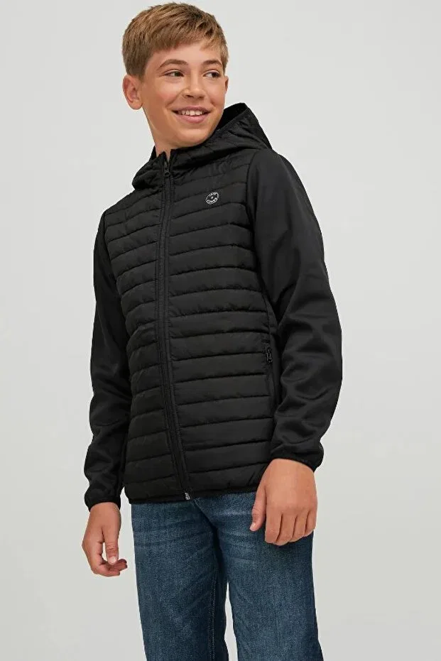 Детское пальто для девочек с принтом Sportswear Jack & Jones, Black