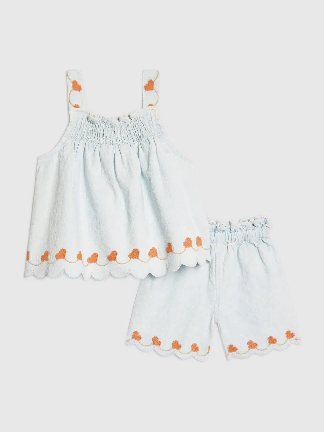 Комплект из топа и шорт, джинсовая текстура River Island, синий
