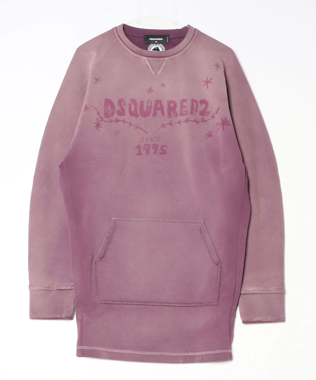 Женское платье из футера с длинным рукавомSun Faded Dyed DSQUARED2, Purple