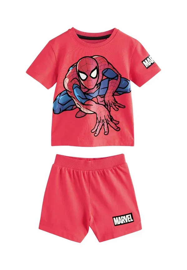 Комплект пижам с принтом Marvel Regular fit - short pyjamas 3 pack set Next, black/red Spiderman, красный — фото 2