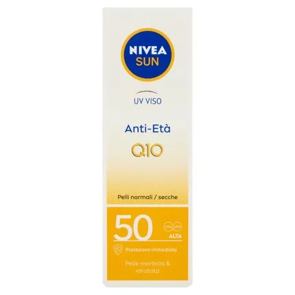 Крем для лица солнцезащитный антивозрастной Nivea SUN UV Face Cream Q10 Anti-Aging SPF50, 50 мл