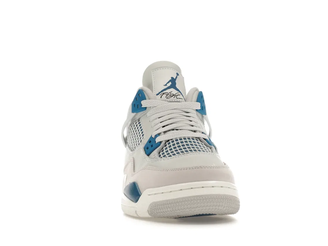 Детские кроссовки Lifestyle с перфорацией Jordan 4 Retro, Off-White/Military Blue/Neutral Grey — фото 2