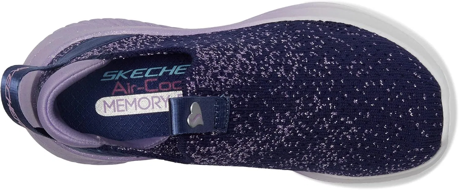 Детские кроссовки для девочек с блестками Skechers, Navy/Lavender — фото 2