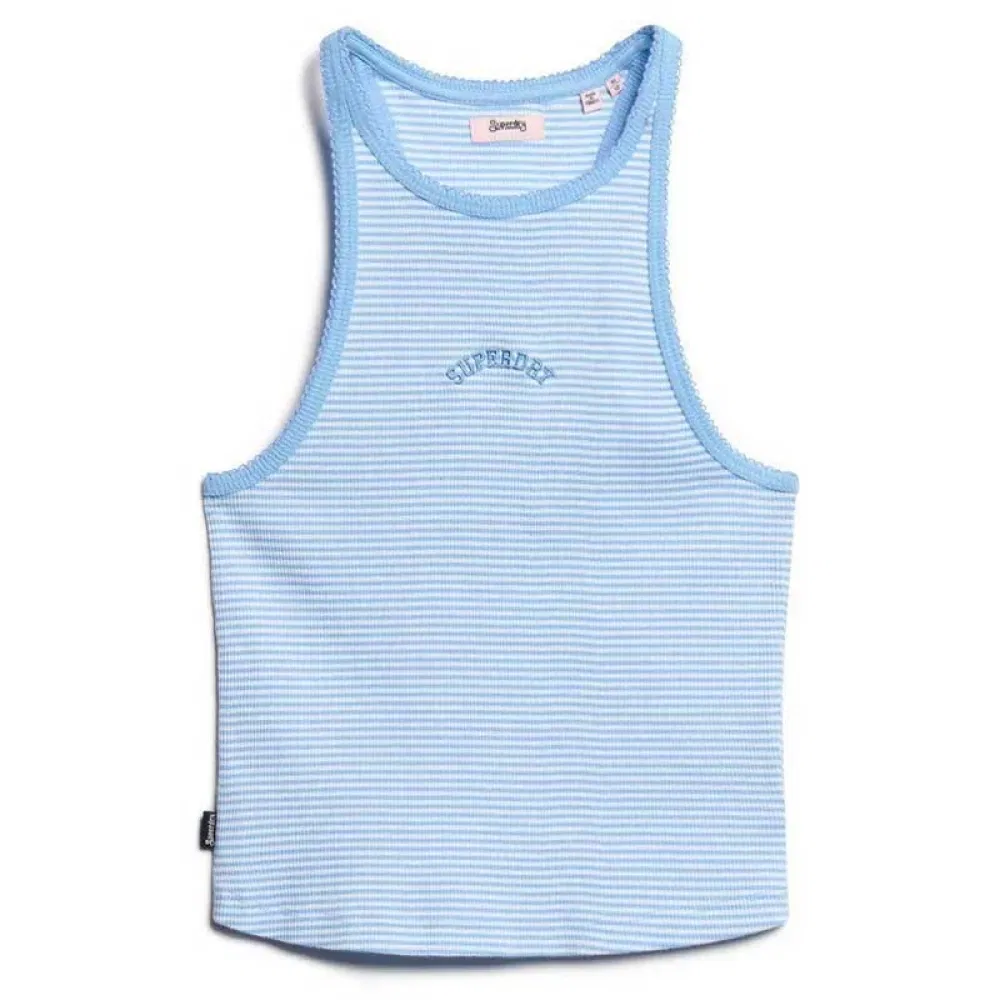 Топ без рукавов полосатый Essential Logo Stripe Racer Superdry, синий