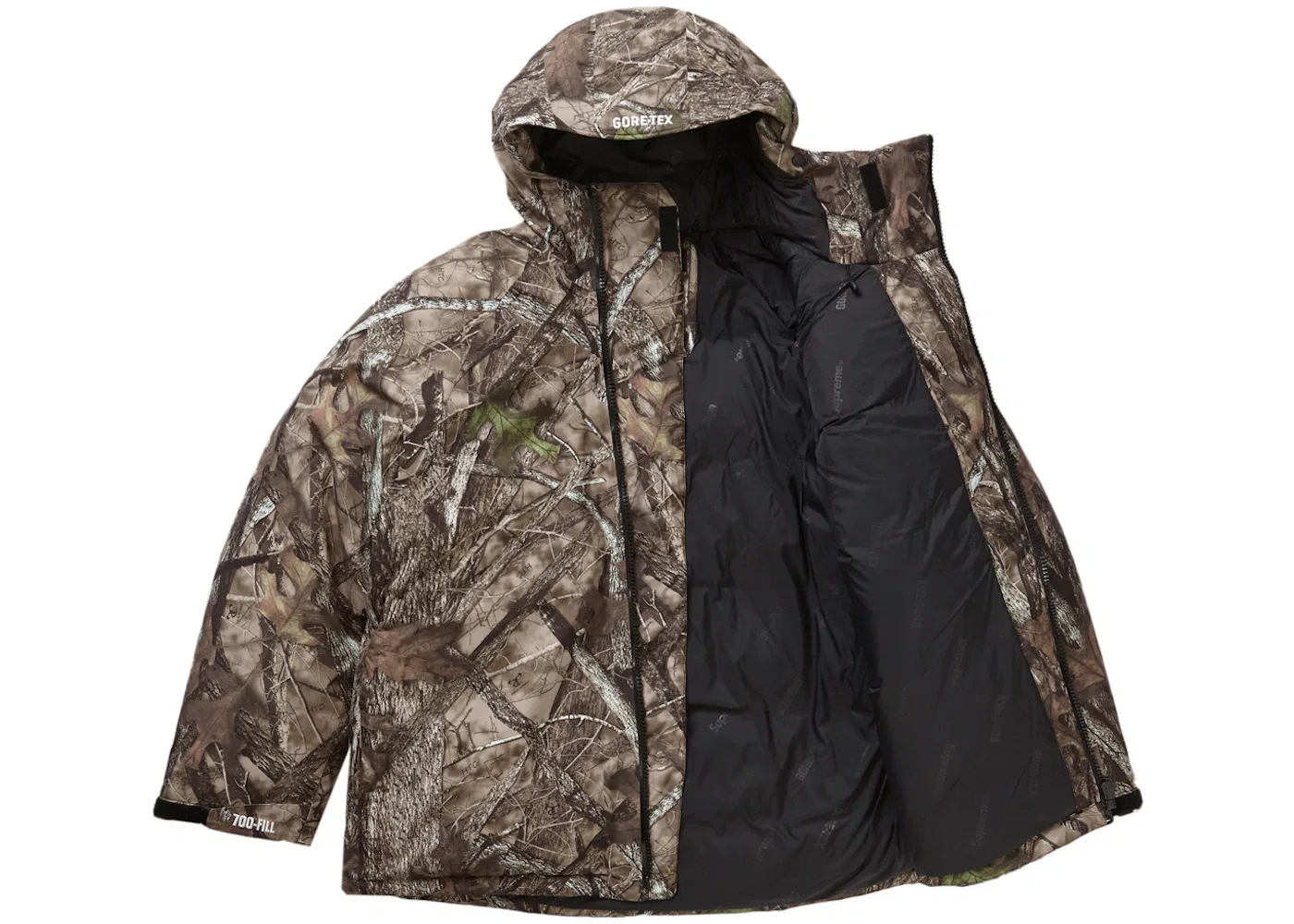Мужской пуховик с камуфляжным принтом Supreme Parka (FW23), Timber Camo — фото 2