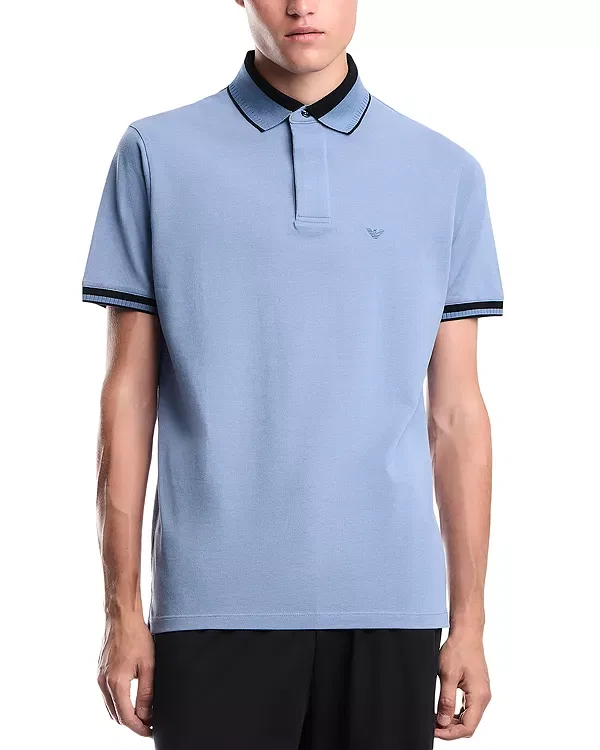 Мужское поло из пике Emporio Armani, Light Blue