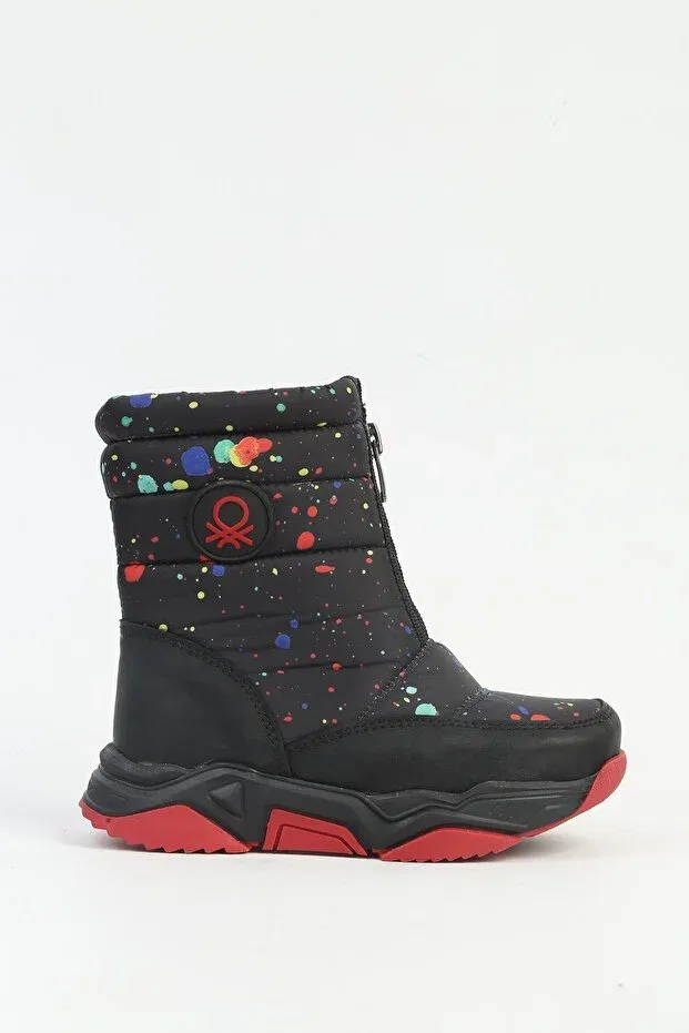 Детские ботинки для девочек с принтом Benetton, Black Red
