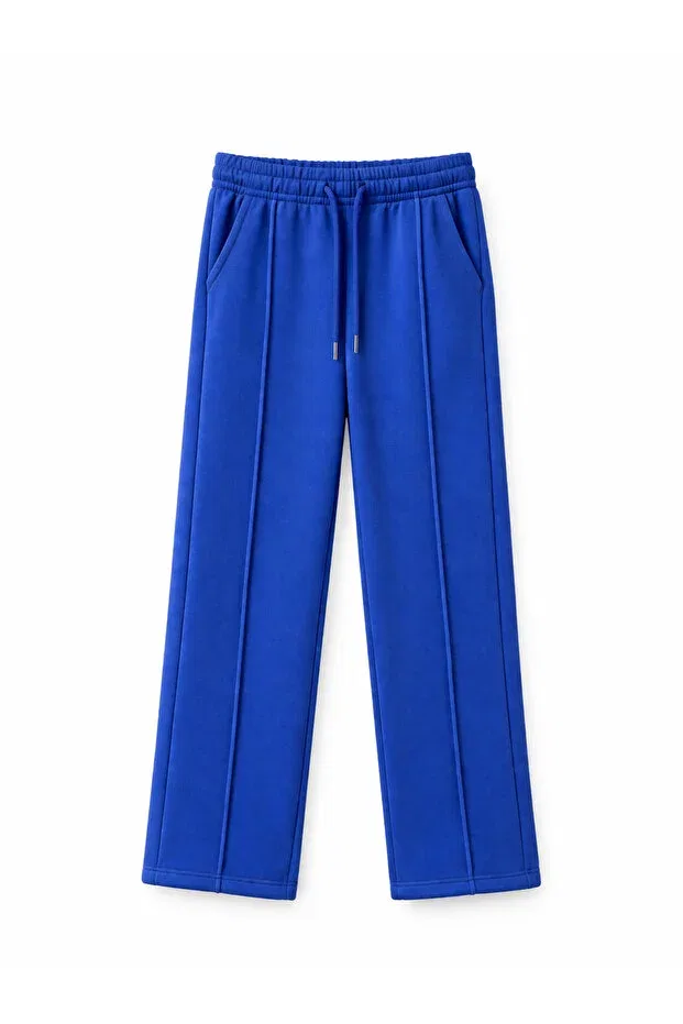 Детские широкие спортивные штаны для девочек хлопковые Babylory Kdis Store, Blue — фото 3