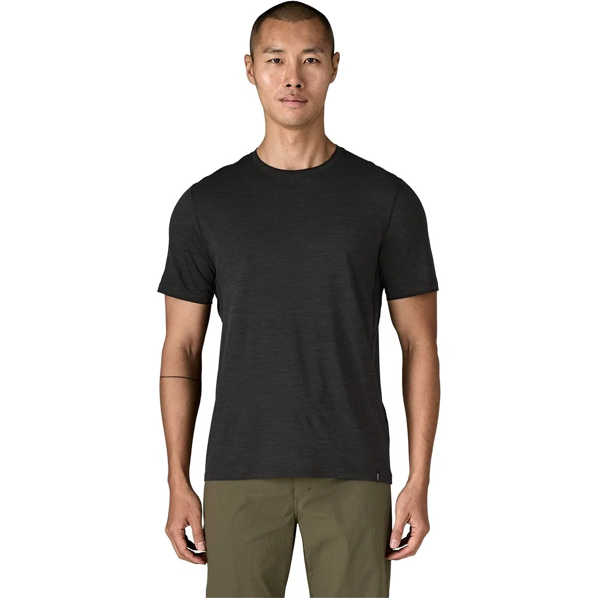 Мужская футболка техническая с принтом Capilene Cool Ultra Shirt Patagonia, Black/Forge Grey X-Dye